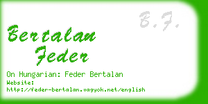 bertalan feder business card